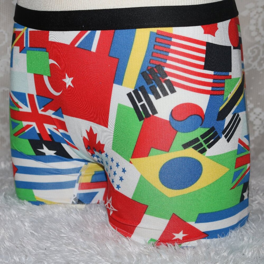 MeUndies ladies boyshorts world flag medium modal cotton